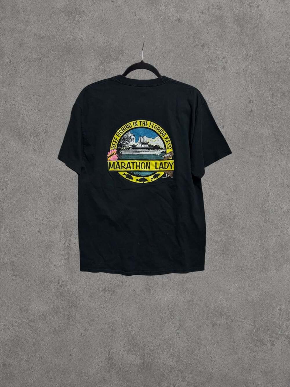 Vintage Marathon Lady Florida Keys Reef Fishing T-Shirt